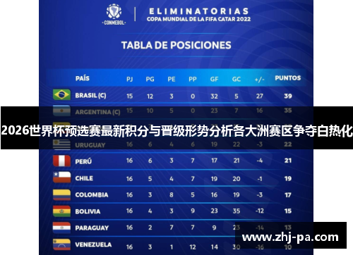 2026世界杯预选赛最新积分与晋级形势分析各大洲赛区争夺白热化